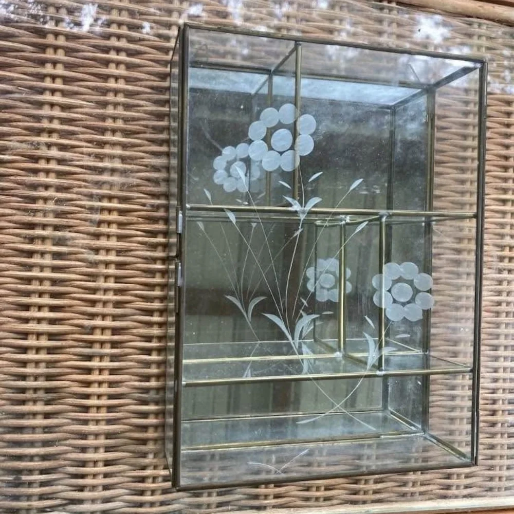 Glass Display Box with Floral Design